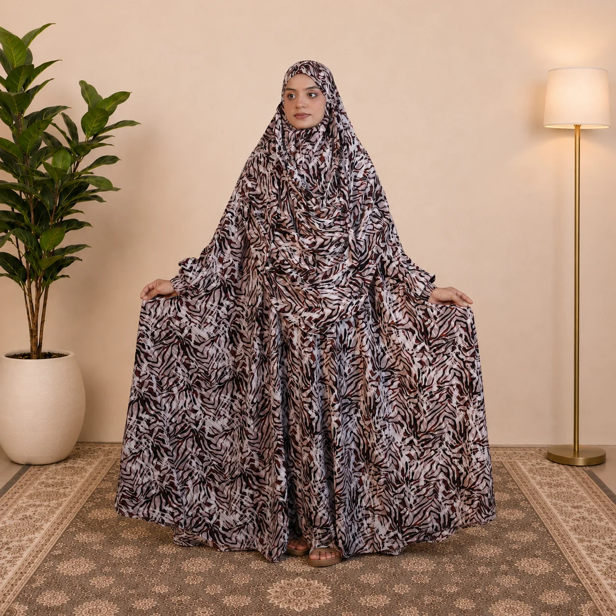 Premium Turkish Kaftan Silk Floor Touch Jilbab J408